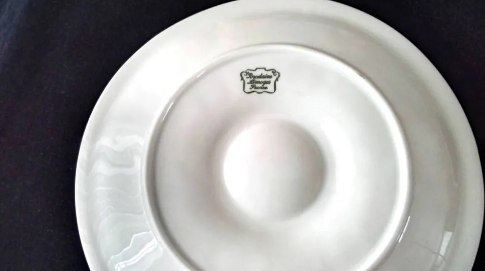 6 Assiettes à huitres en porcelaine de Limoges