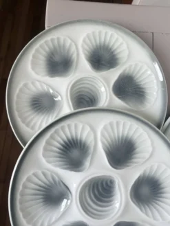6 assiettes à huitres Moulin des Loups et Orchies 210371