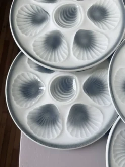 6 assiettes à huitres Moulin des Loups et Orchies 210371