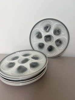 6 assiettes à huitres Moulin des Loups et Orchies 210371
