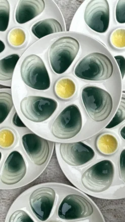 Assiettes à huitres salins France années 60