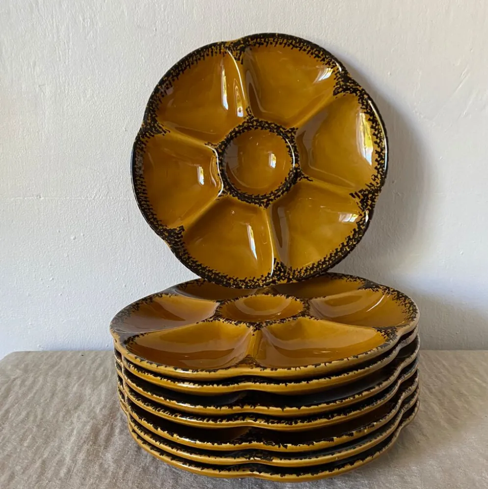 Assiettes à huitres vintage gien