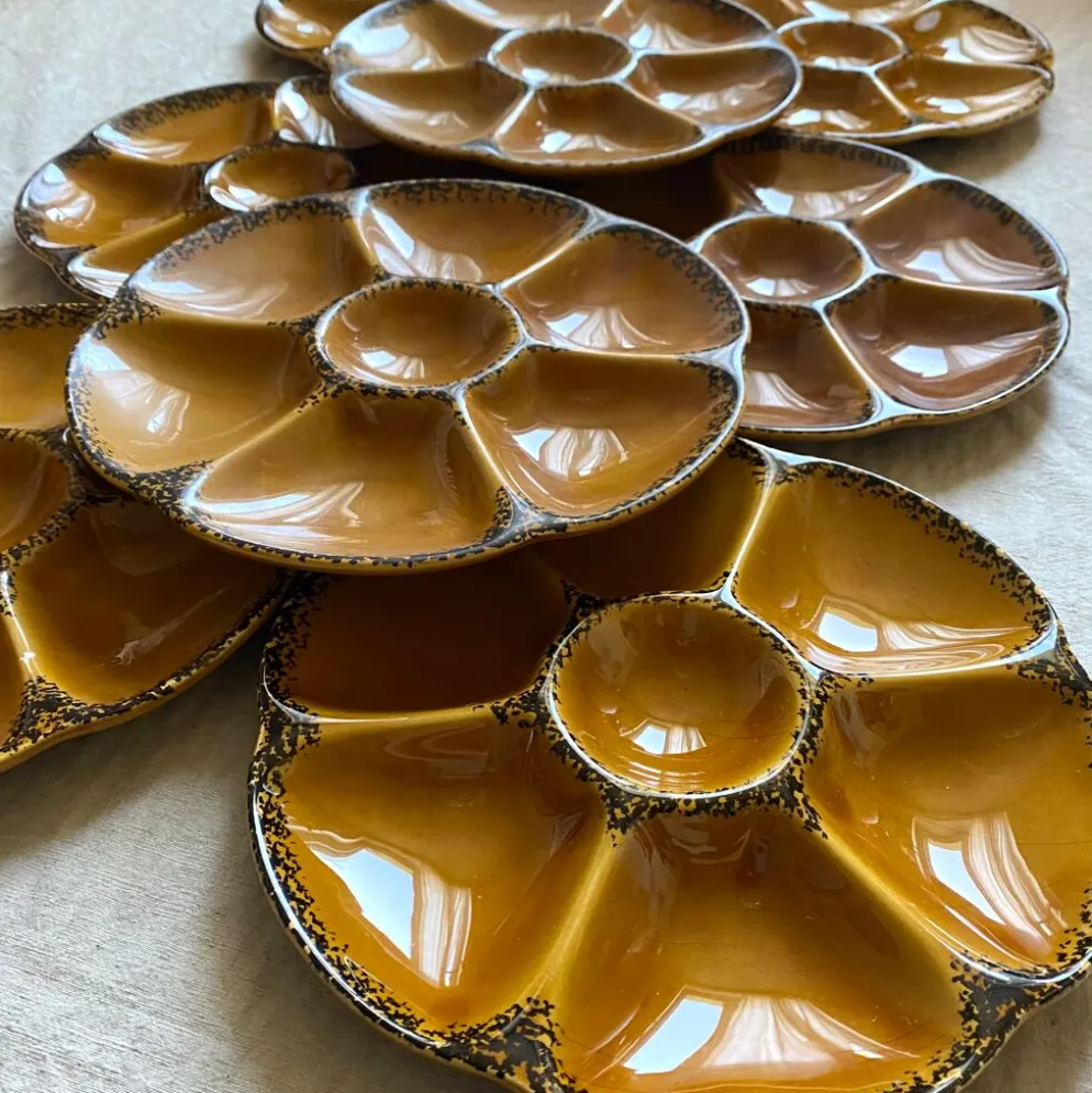 Assiettes à huitres vintage gien