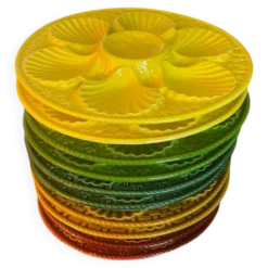 10 assiettes à huître colorées