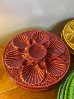 10 assiettes à huître colorées