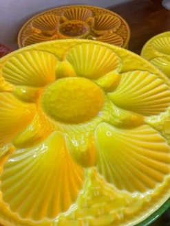 10 assiettes à huître colorées