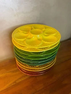 10 assiettes à huître colorées