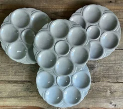 4 assiettes à huîtres art déco digoin sarreguemines