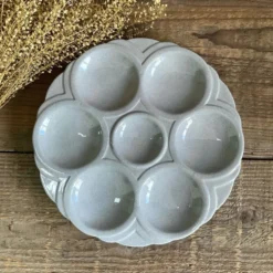 4 assiettes à huîtres art déco digoin sarreguemines