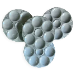 4 assiettes à huîtres art déco digoin sarreguemines