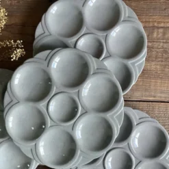 4 assiettes à huîtres art déco digoin sarreguemines