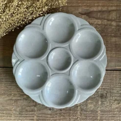 4 assiettes à huîtres art déco digoin sarreguemines