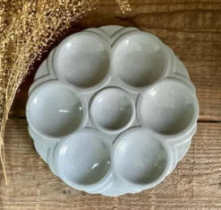 3 assiettes à huîtres Art Déco Digoin Sarreguemines
