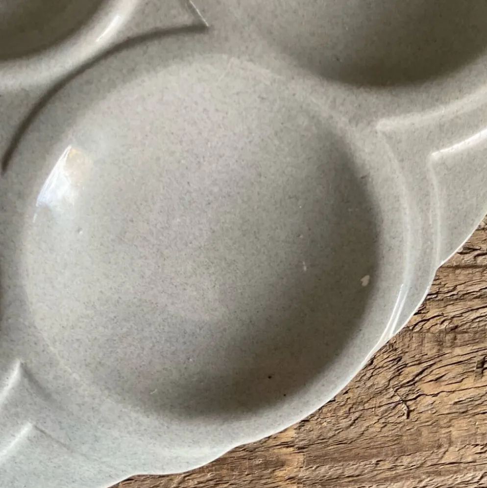 3 assiettes à huîtres Art Déco Digoin Sarreguemines