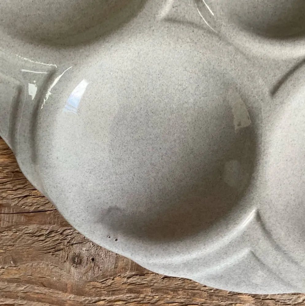 3 assiettes à huîtres Art Déco Digoin Sarreguemines