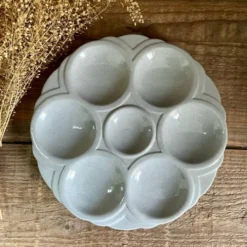 3 assiettes à huîtres Art Déco Digoin Sarreguemines