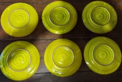 Assiettes à huîtres coquillages série de six XXème