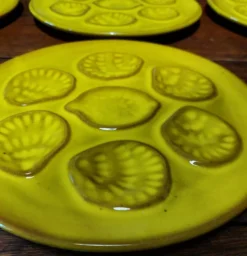 Assiettes à huîtres coquillages série de six XXème