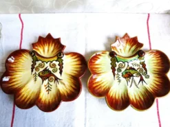 Assiettes à Huîtres de Quimper, assiettes à fruits de mer, assiette murale