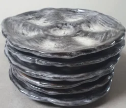 Assiettes à huîtres en céramique