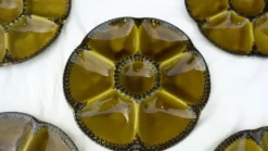 5 assiettes à huîtres en faïence de Gien