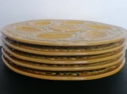 5 assiettes à huîtres en majolique Orfinox