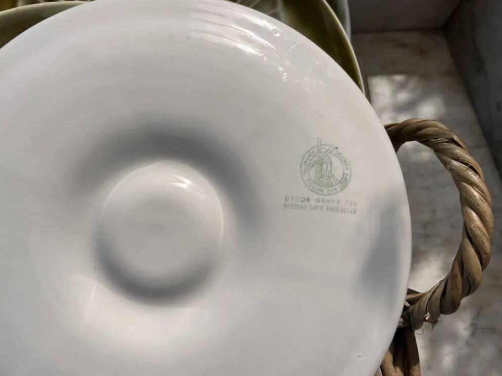 Assiettes à huîtres françaises Moulin des Loups Orchies vintage des années 1970 – Ensemble de 6