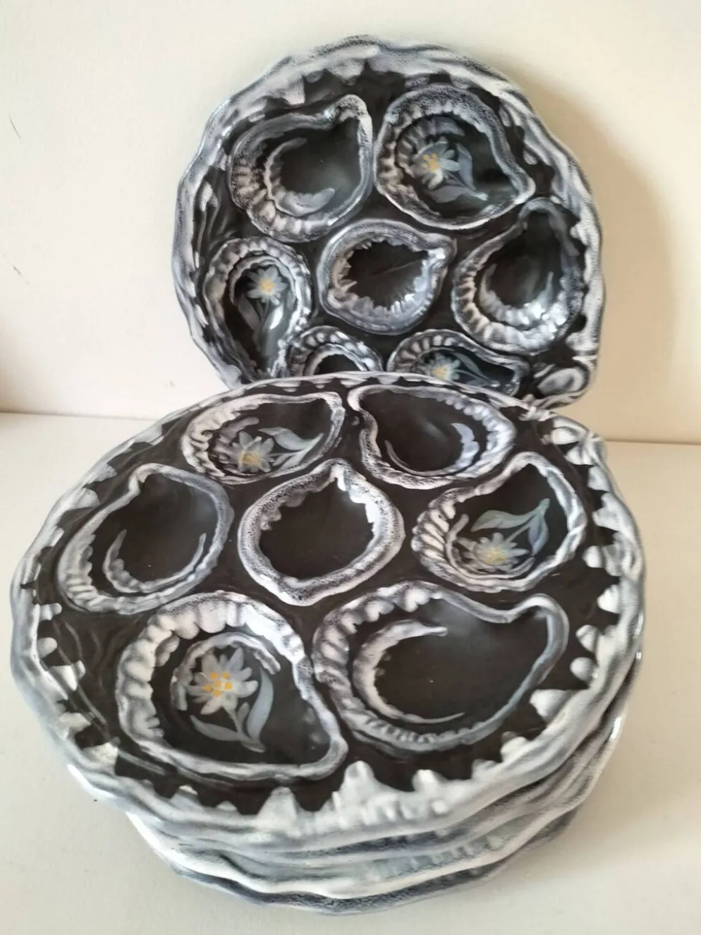 Assiettes à huîtres Gabriel Fourmaintraux
