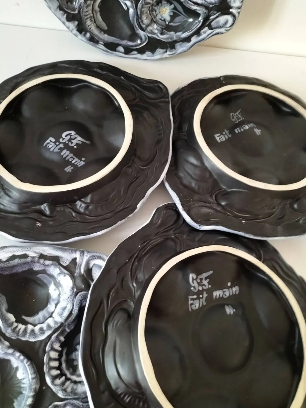 Assiettes à huîtres Gabriel Fourmaintraux