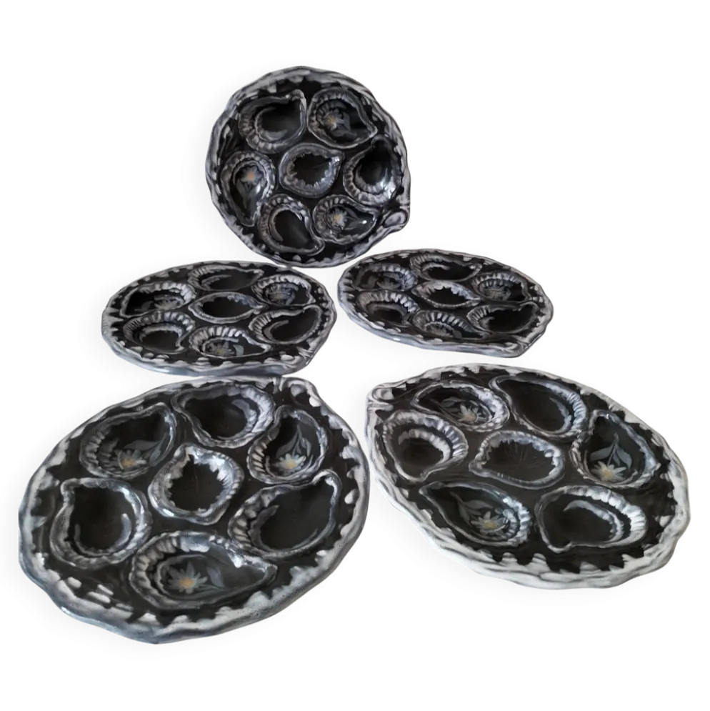 Assiettes à huîtres Gabriel Fourmaintraux