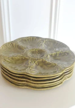6 assiettes à huîtres Gien