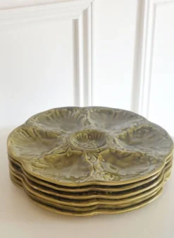 6 assiettes à huîtres Gien