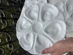 6 assiettes à huîtres majolique