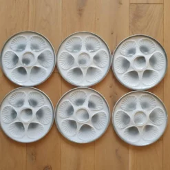 6 assiettes à huîtres Moulin des Loups
