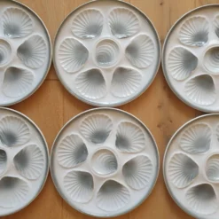 6 assiettes à huîtres Moulin des Loups
