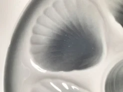 6 assiettes à huîtres Moulin des Loups blanc et gris