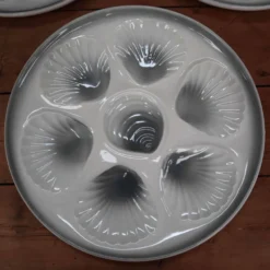 8 assiettes à huîtres Moulin des Loups Orchies