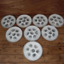 8 assiettes à huîtres Moulin des Loups Orchies