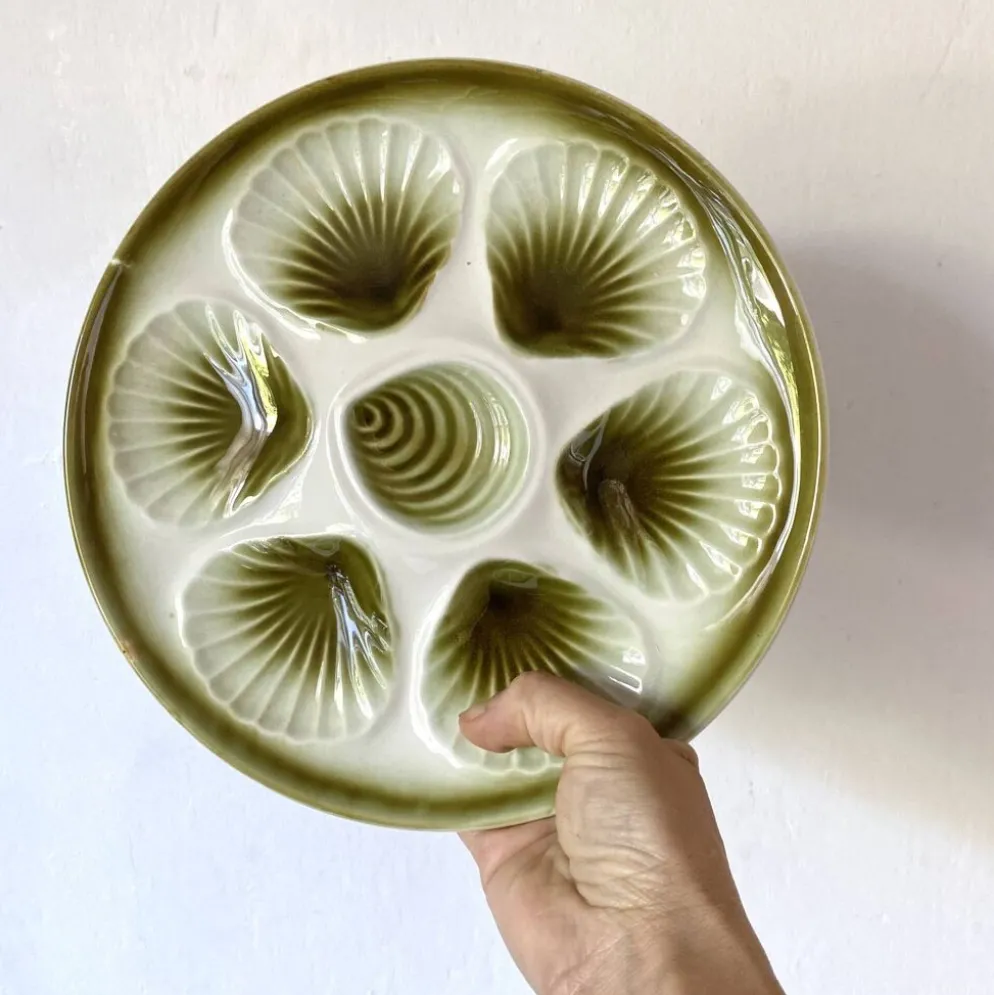 Assiettes à huîtres Moulin des Loups et plat assorti -1970