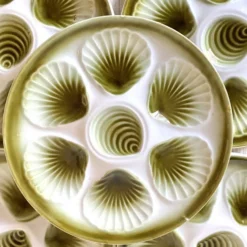 Assiettes à huîtres Moulin des Loups et plat assorti -1970