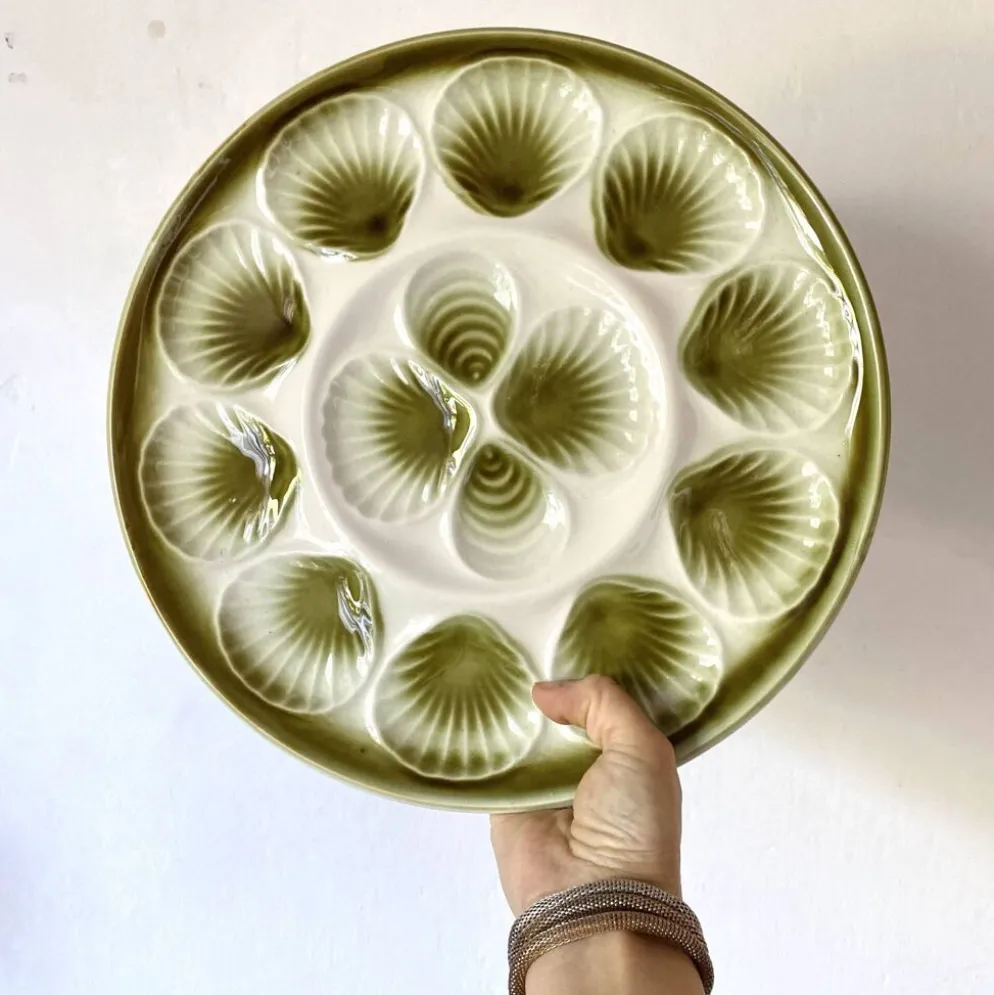 Assiettes à huîtres Moulin des Loups et plat assorti -1970