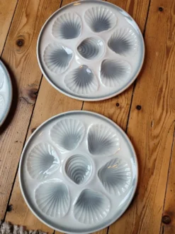 5 assiettes à huîtres Orchies Moulin des Loups