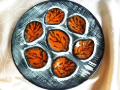 Assiettes à huîtres peintes mains - Assiettes de Pornic France