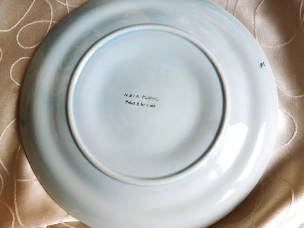 Assiettes à huîtres peintes mains - Assiettes de Pornic France