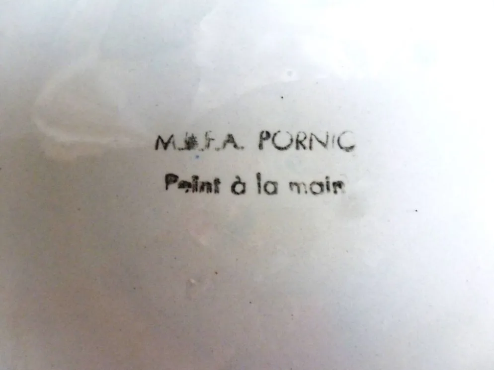 Assiettes à huîtres peintes mains - Assiettes de Pornic France