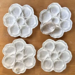 4 assiettes à huîtres porcelaine de Limoges