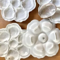 4 assiettes à huîtres porcelaine de Limoges