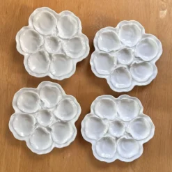 4 assiettes à huîtres porcelaine de Limoges