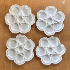 4 assiettes à huîtres porcelaine de Limoges