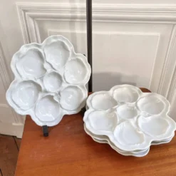 4 assiettes à huîtres porcelaine de Limoges